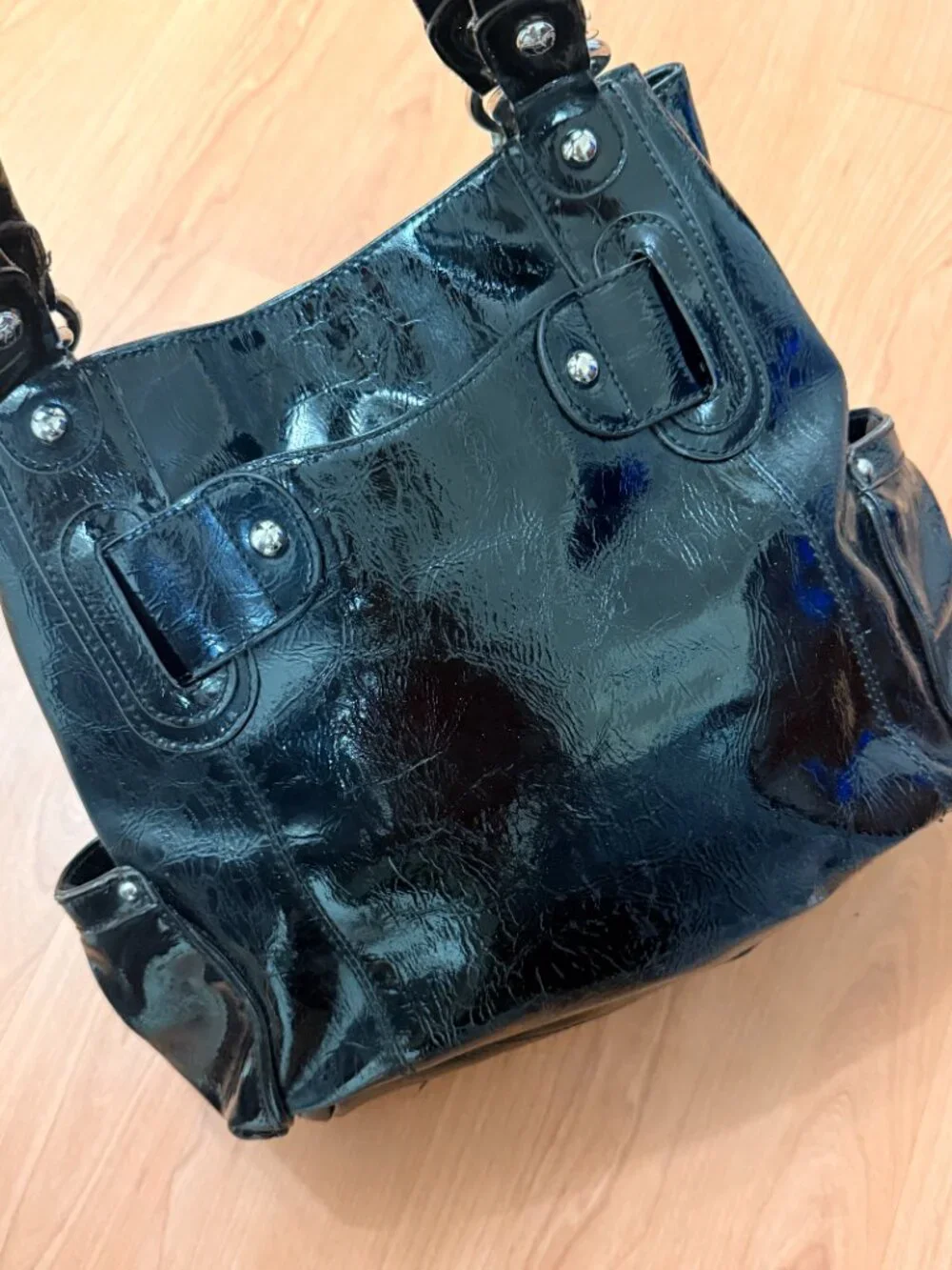 Kathy Van Zeeland Black & Silver Purse